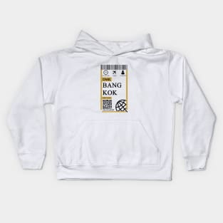 Bangkok flight ticket boarding pass simple Kids Hoodie